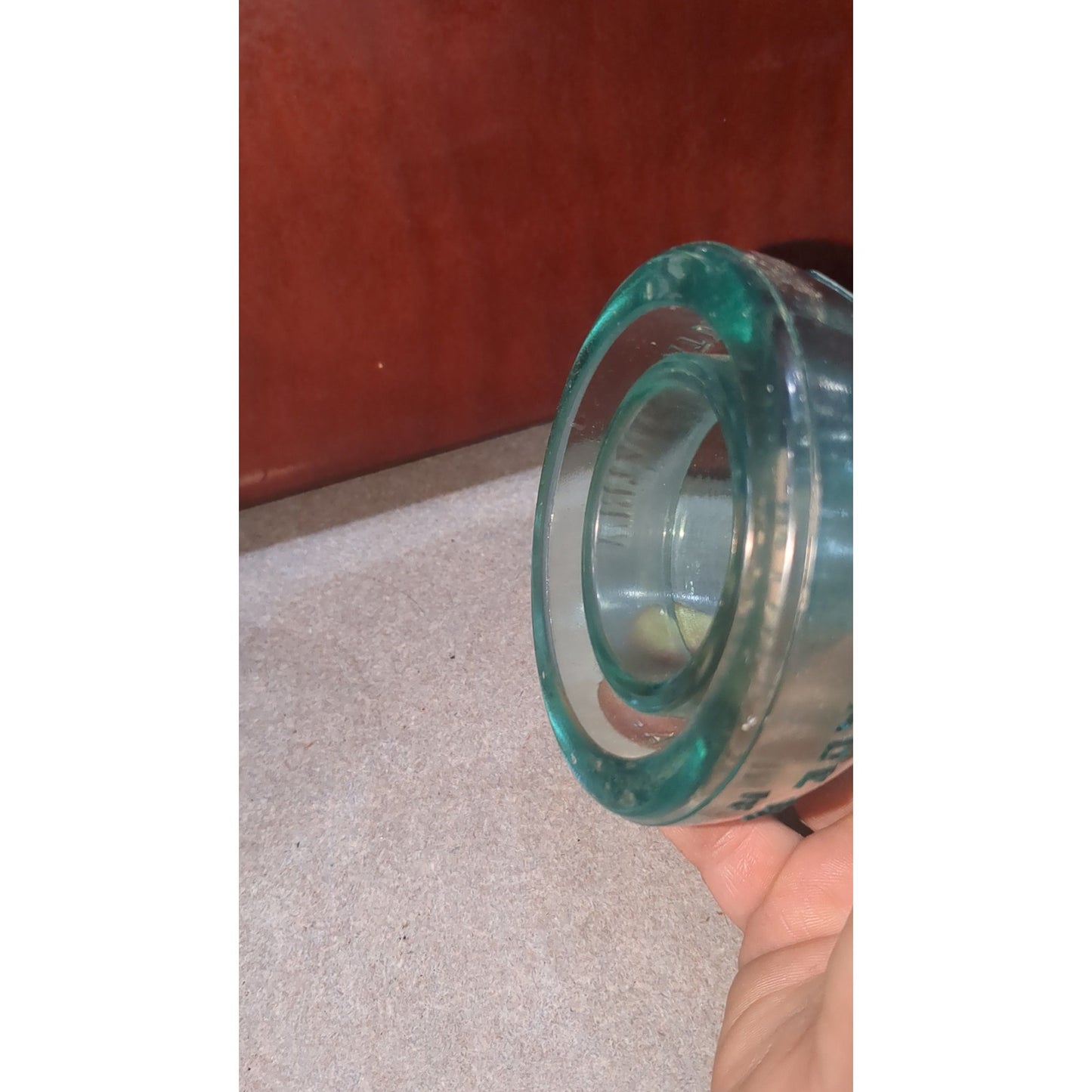 Vintage Insulator Whitall Tatum Co #1 Teal Blue Glass wh7