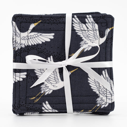 Coasters | Pack of 4 | Mutliple Designs | Lori's Specialty Designs Gray Crane Design