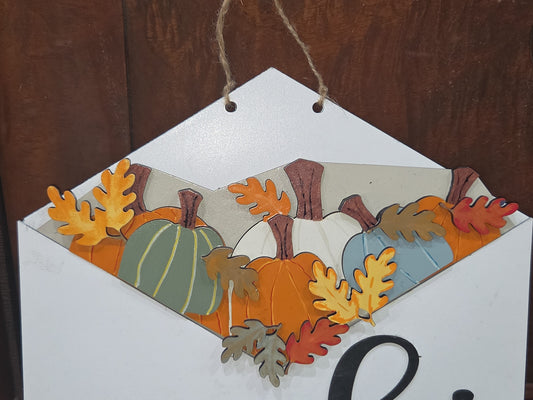 Fall Pumpkin Leaves Insert for Envelope Door Sign *sign sold seperately*