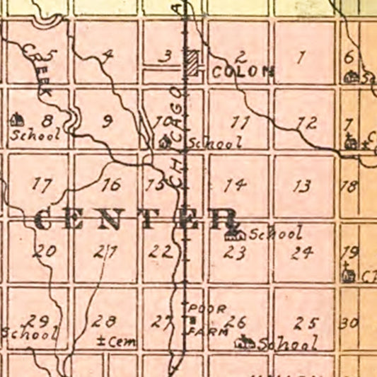Vintage Map of Saunders County, Nebraska 1916 -Not available at Minden location-
