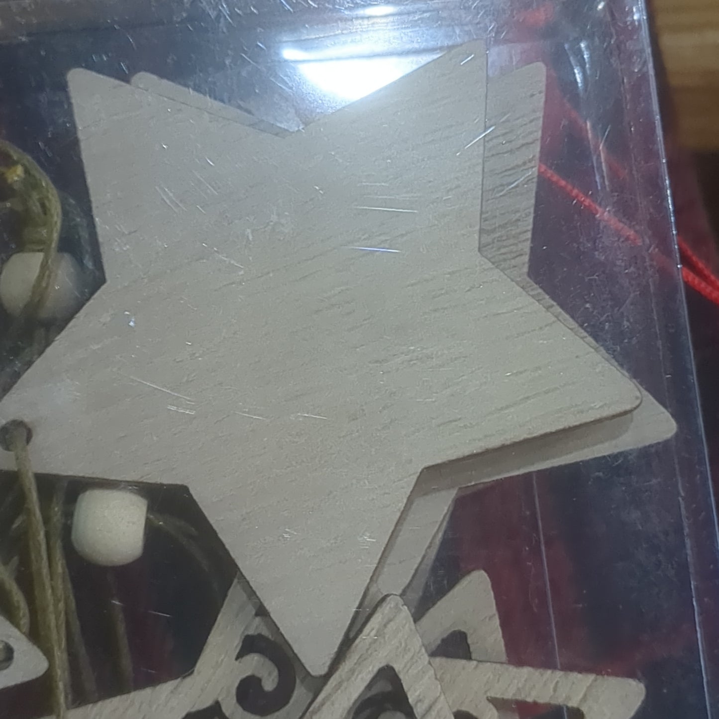 Wooden Star Ornament Set Of 12 CLEARANCE wo78