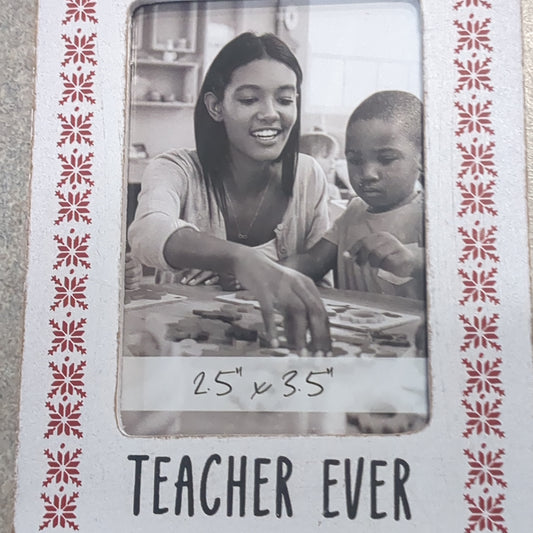 Best Teacher Ever Photo Frame Ornament pf5