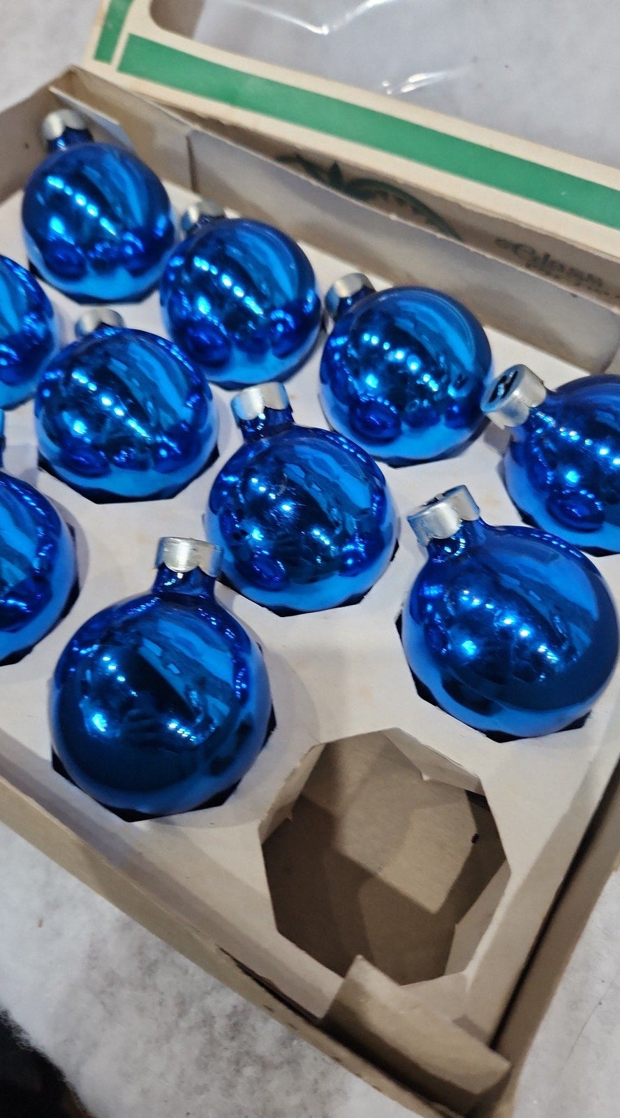 Vintage Possible Coby Glass Ornament Box of 10 AS IS bo12
