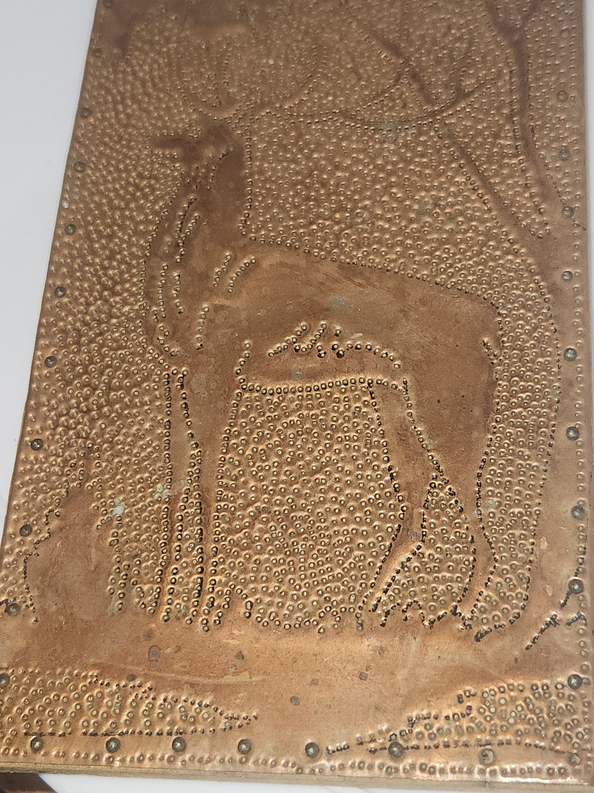 Vintage Punched Copper Deer Art Piece