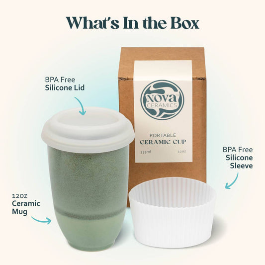 Emerald 12oz Ceramic Travel Mug – Reusable & Stylish nc2