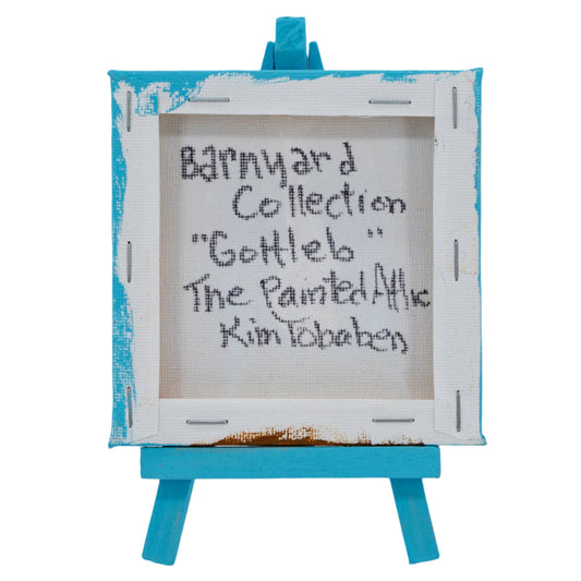 Gottleb the Goat Easel Canvas Painting | 4" x 4" | The Painted Attic