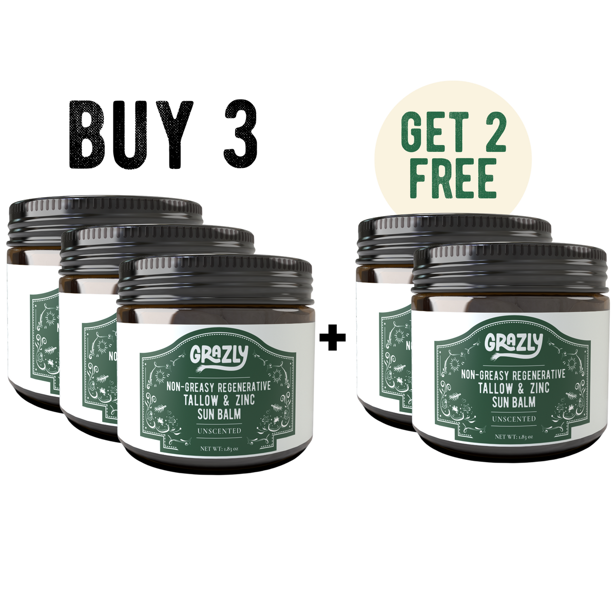 Regenerative Tallow & Zinc Sun Balm Buy 3 Get 2 Free