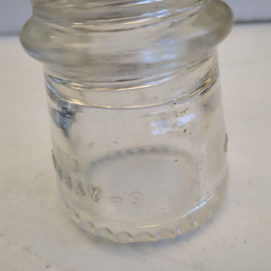 Vintage Clear Glass Hemingray Insulator #9 h69