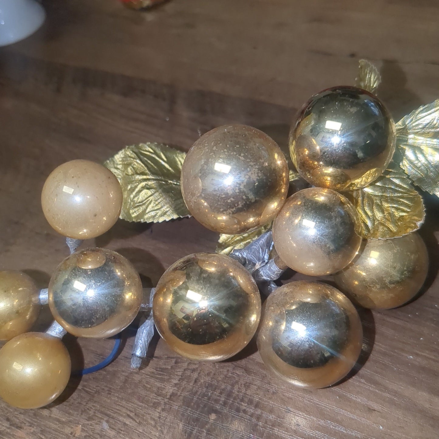 Vintage Mercury Glass Grape Cluster Ornament