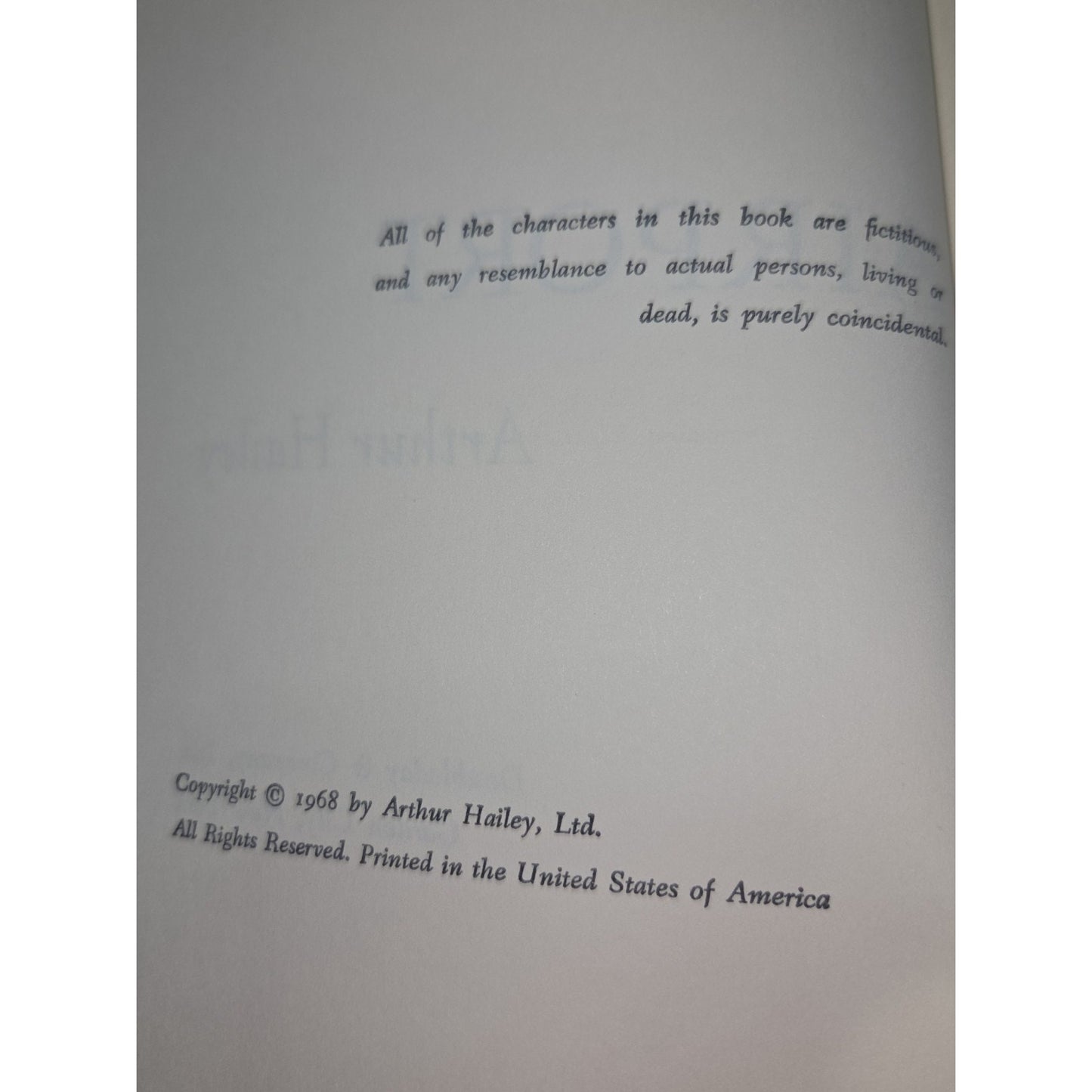 Vintage Hardcover Airport By Arthur Hailey Book Club Edition 1968 Bk65