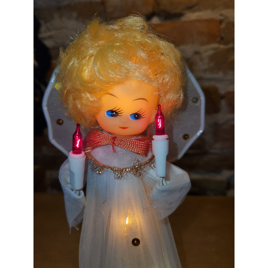 Vintage 10 light Angel Flashing Treetop Tree Topper Works Does Not Flash tt45