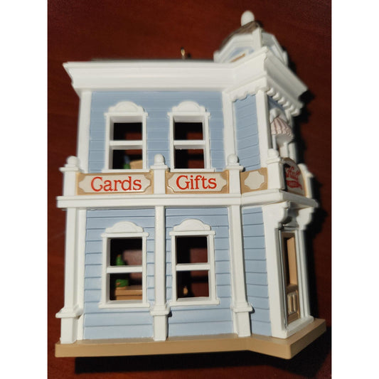 Vintage Hallmark Keepsake Ornament 1988 Hall's Bro's Card Shop #5 Nostalgic Houses and shops Has Box hh1988