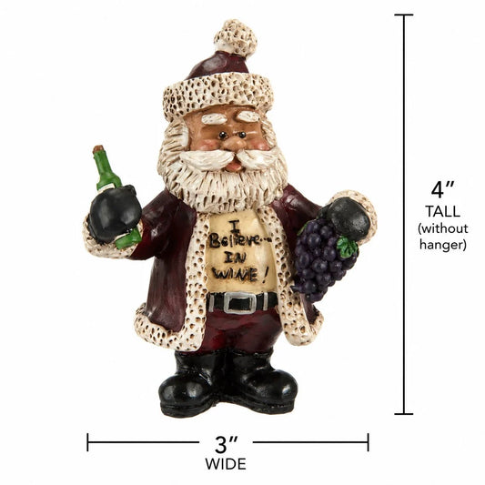 Santa Wine Bottle and Grapes Ornament | Bert Anderson Collection