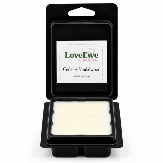 Cedar + Sandalwood Scented Wax Melt | 2.5 oz | Love Ewe Candle Company