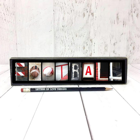 Football Word Block | Multiple Sizes & Colors | Letters of Love Designs