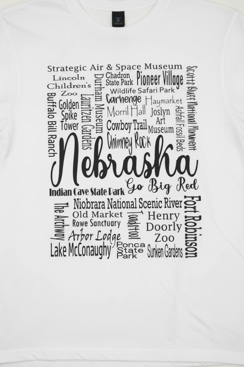 Unisex Nebraska Landmarks T-shirt white
