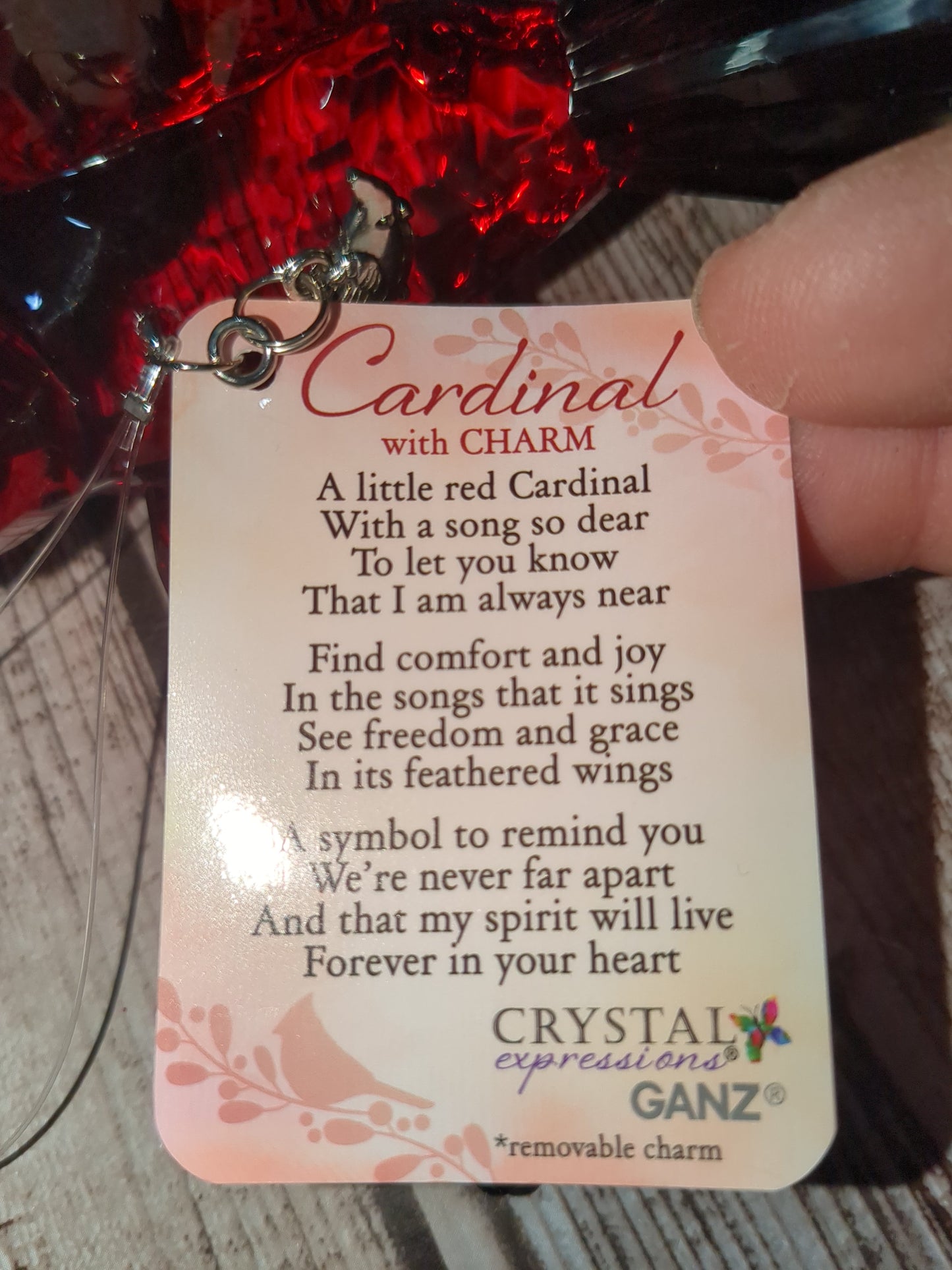 Crystal Expressions Cardinal ornament with Cardinal Charm CLEARANCE O77