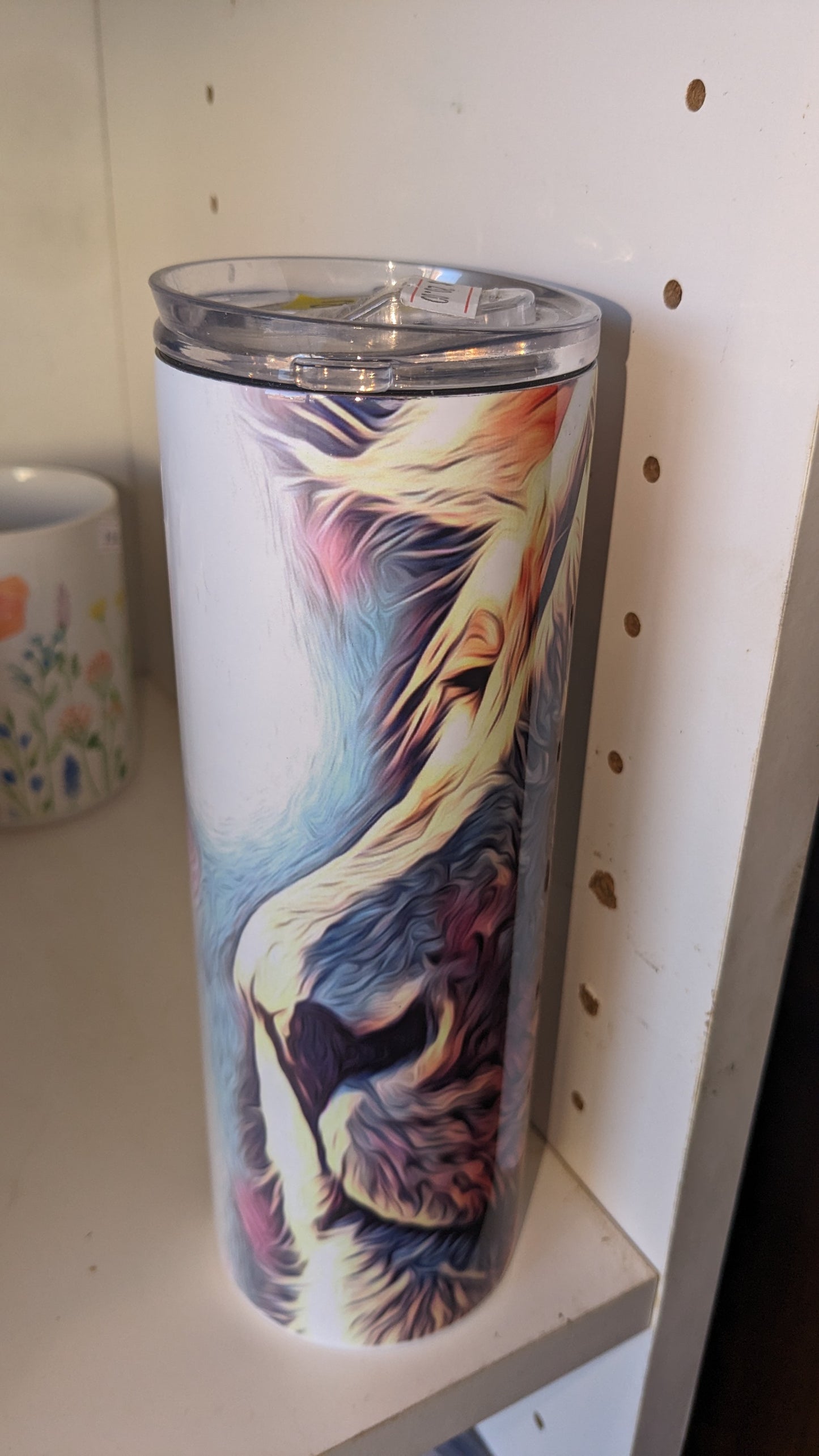 20 Oz Stainless Steel Insulated Tumbler With Two Tops Lion Face tl67