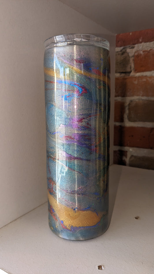 20 ounce stainless steel insulated mica powder art Tumbler pastel colors AS IS CLEARANCE ai22