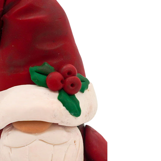 Santa Claus Gnome Figurine | Clay Art Originals