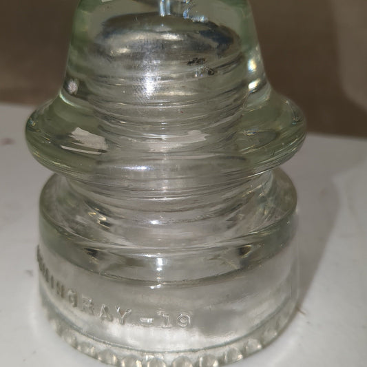 Vintage Hemingray Glass Clear Insulator h619