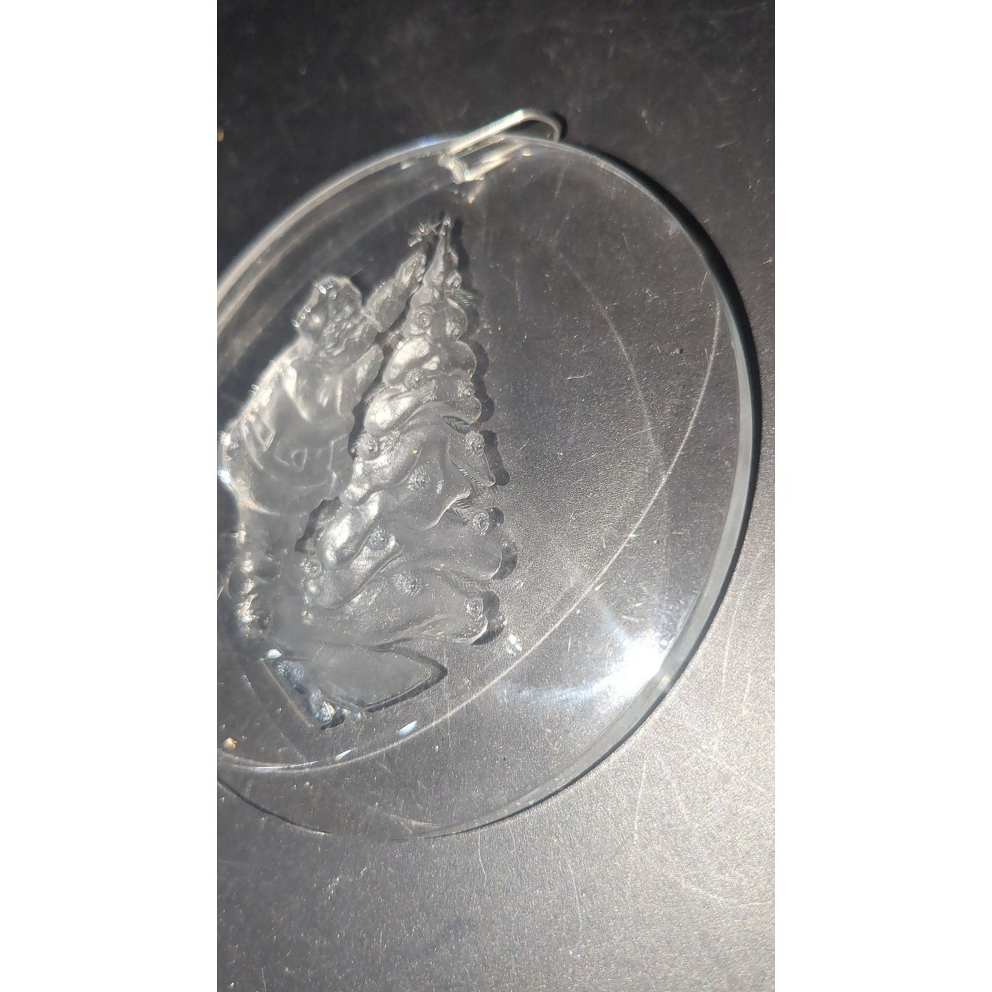 vintage Santa Christmas Tree Acrylic Ornament AMSUN 1977