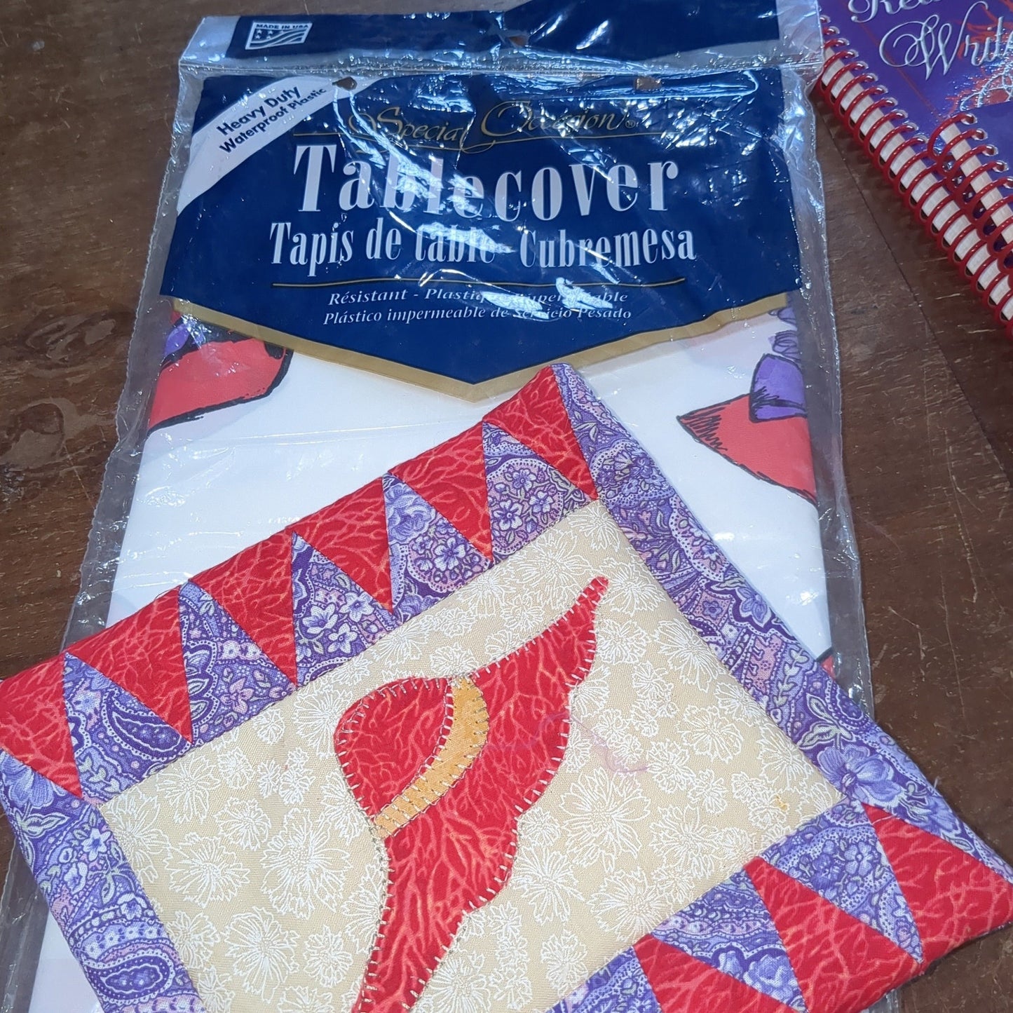 Red Hat Society Lot Ornament, Books, Pot Holder, Tablecloth