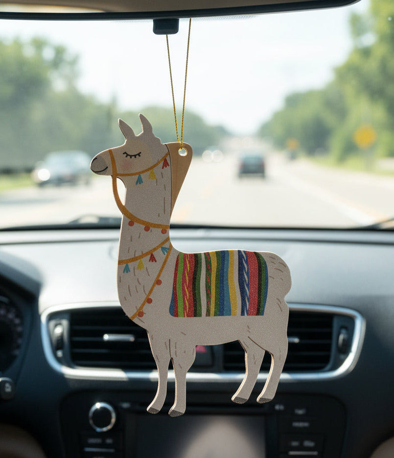 Birch Wood Llama Ornament Recyled