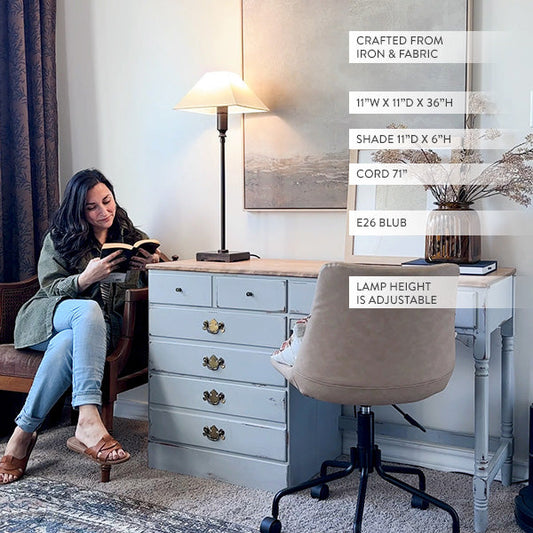 36 Inch Ivory Adjustable Table Lamp