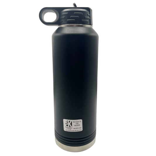 Stainless Steel Nebraska Engraved Water Bottle | 40 oz | Mutliple Colors | RCK Creations & More