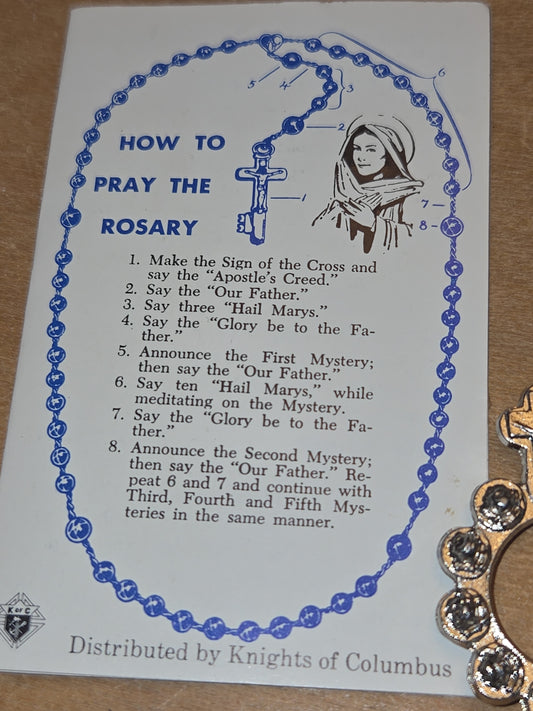 Vintage Rosary Ring and How to Pray the Rosary Booklet Knights of Columbus