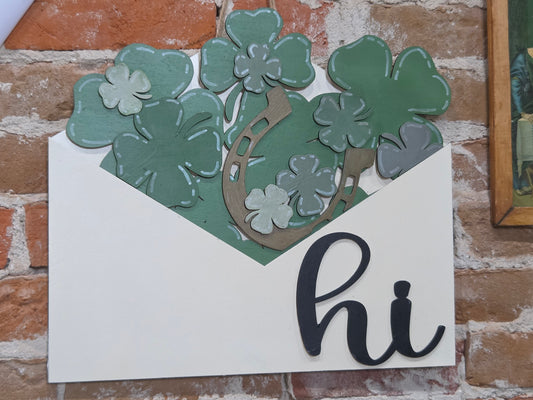 St Patrick's Day Shamrock Insert for Envelope Door Sign *sign sold seperately* EI2
