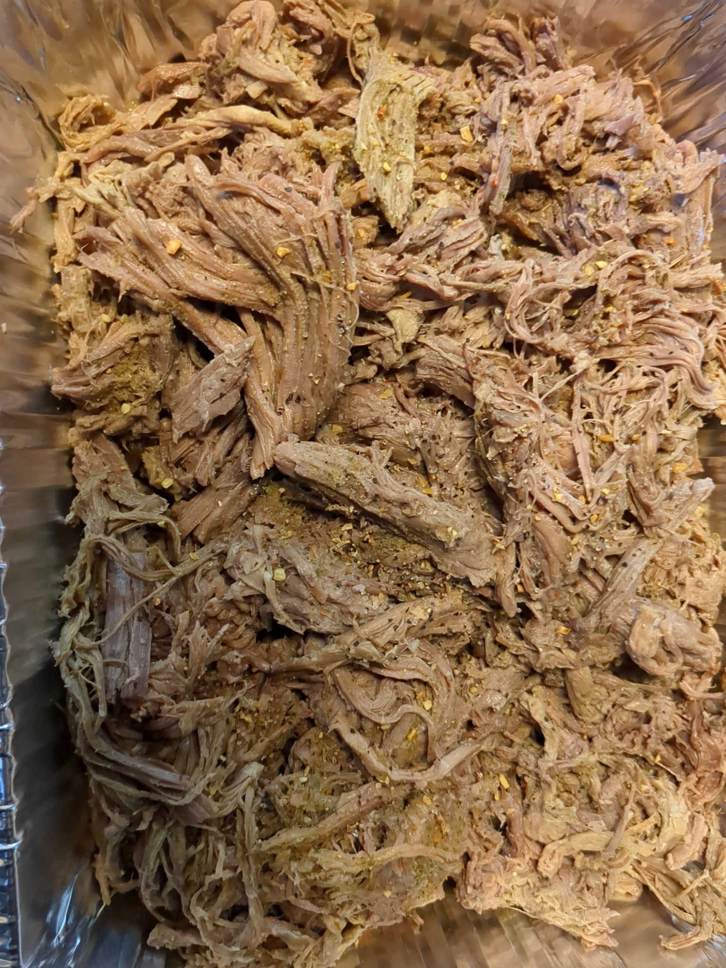 TakeNbake 2lb Cooked and Pulled Roast Beef 2 lb great for hot beef and French dip sandwiches