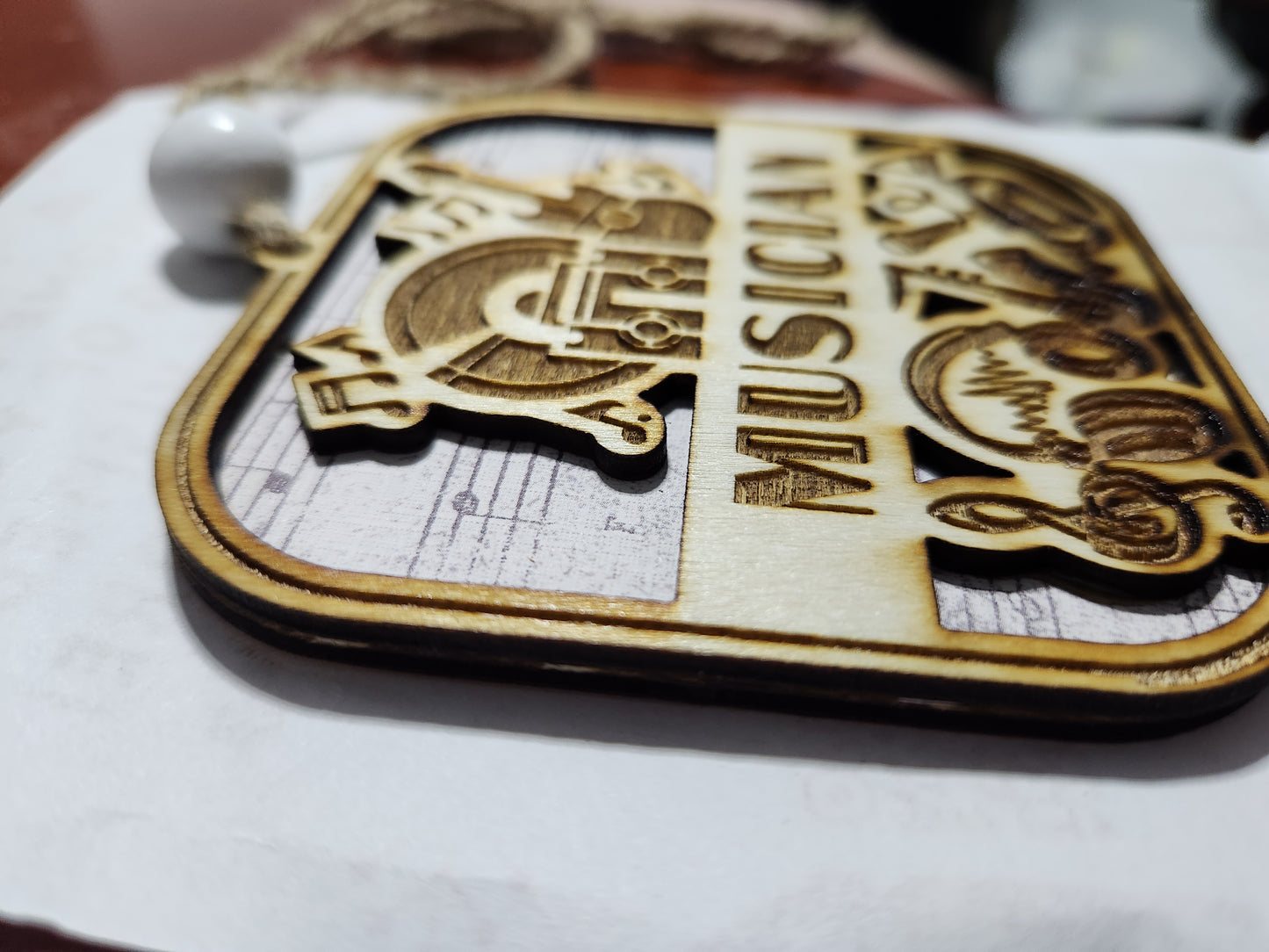 Wooden occupation ornaments or car charm-musician