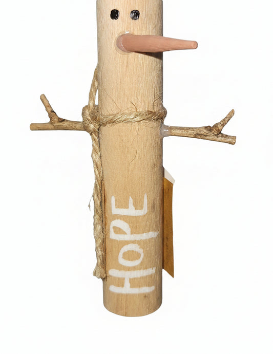 Snowman Hope Rustic Ornament os3