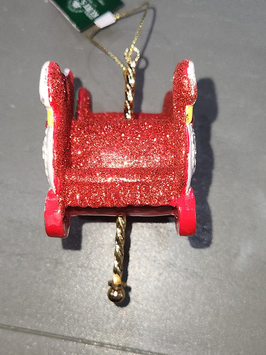 4" Resin Carousel Ornament Swan Chariot co4