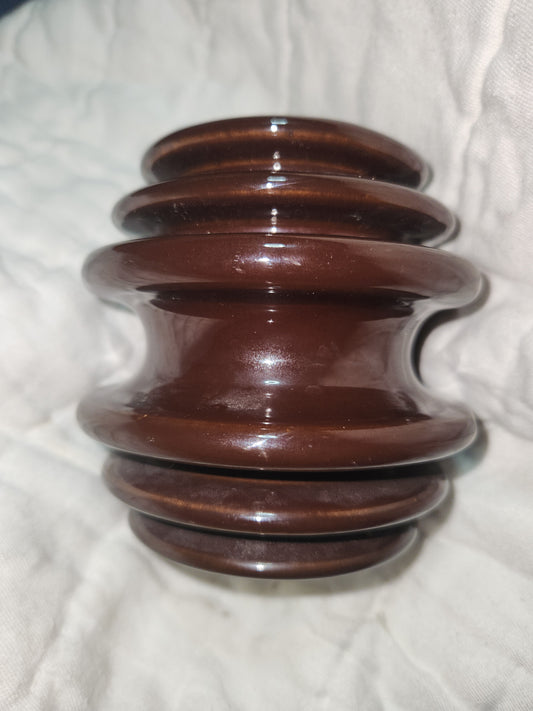 Illinois Electric Porcelain Co. Brown Glazed Ceramic Porcelain Telephone Insulator beehive spool iep1