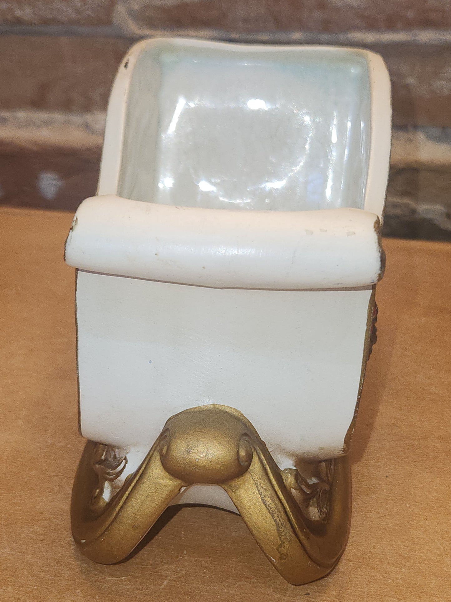 Vintage Napcoware Christmas Sleigh Dish Planter Floral Arrangement Container Stamped X 8661 AS IS vp01