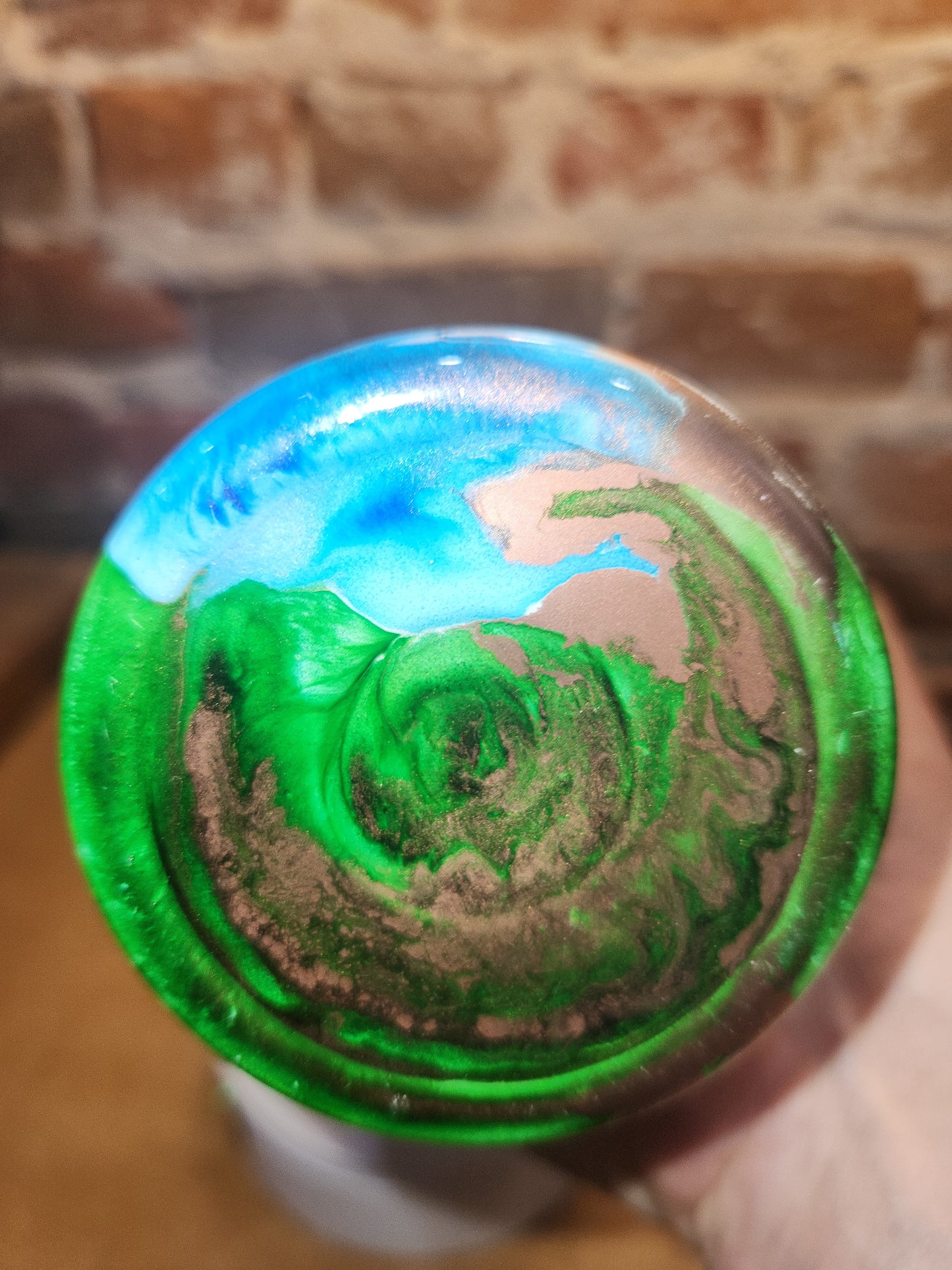 20 ounce stainless steel, Insulated, alcohol ink art Tumbler Blue Copper Green AS IS CLEARANCE ai5