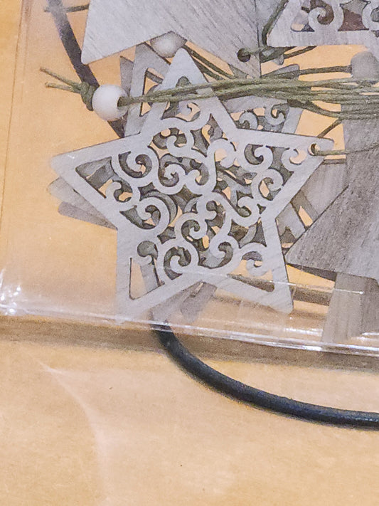 Wooden Star Ornament Set Of 12 CLEARANCE wo78