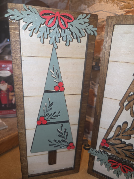 Trio Frame Decor Christmas Trees 10 1/2" tt74