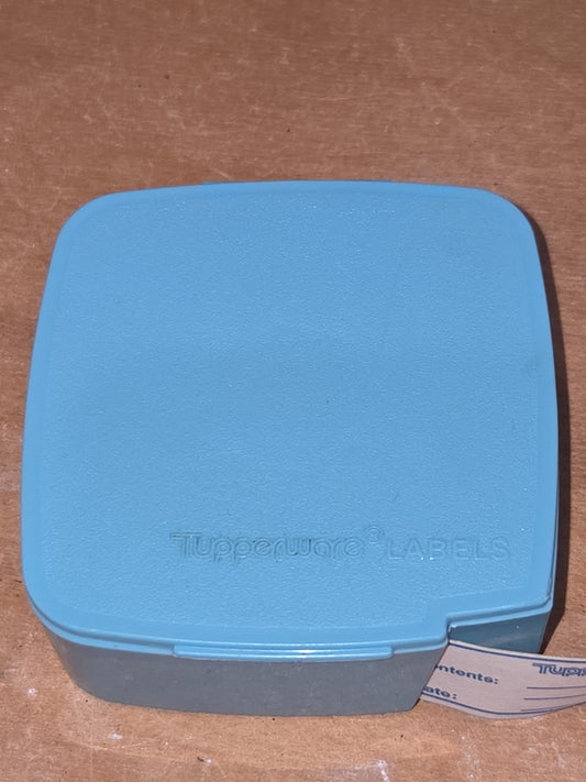 Vintage Tupperware Blue Label Dispenser with Labels vt1