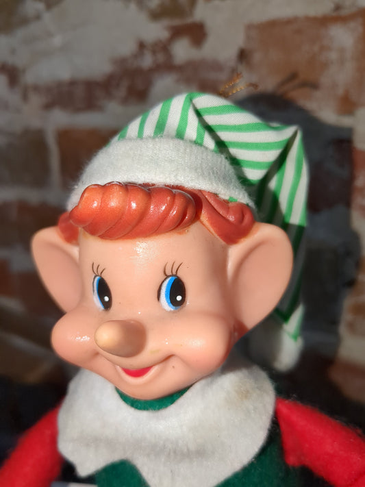Vintage Sterling Pixie Elf shelf sitter glowing cheeks with tag p0201