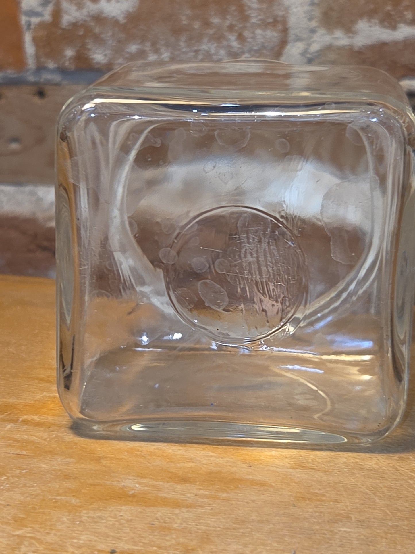 Anyique US Glass Dakota Clear Glass Square Container with Ground Polished Lid 4 1/2" sj4
