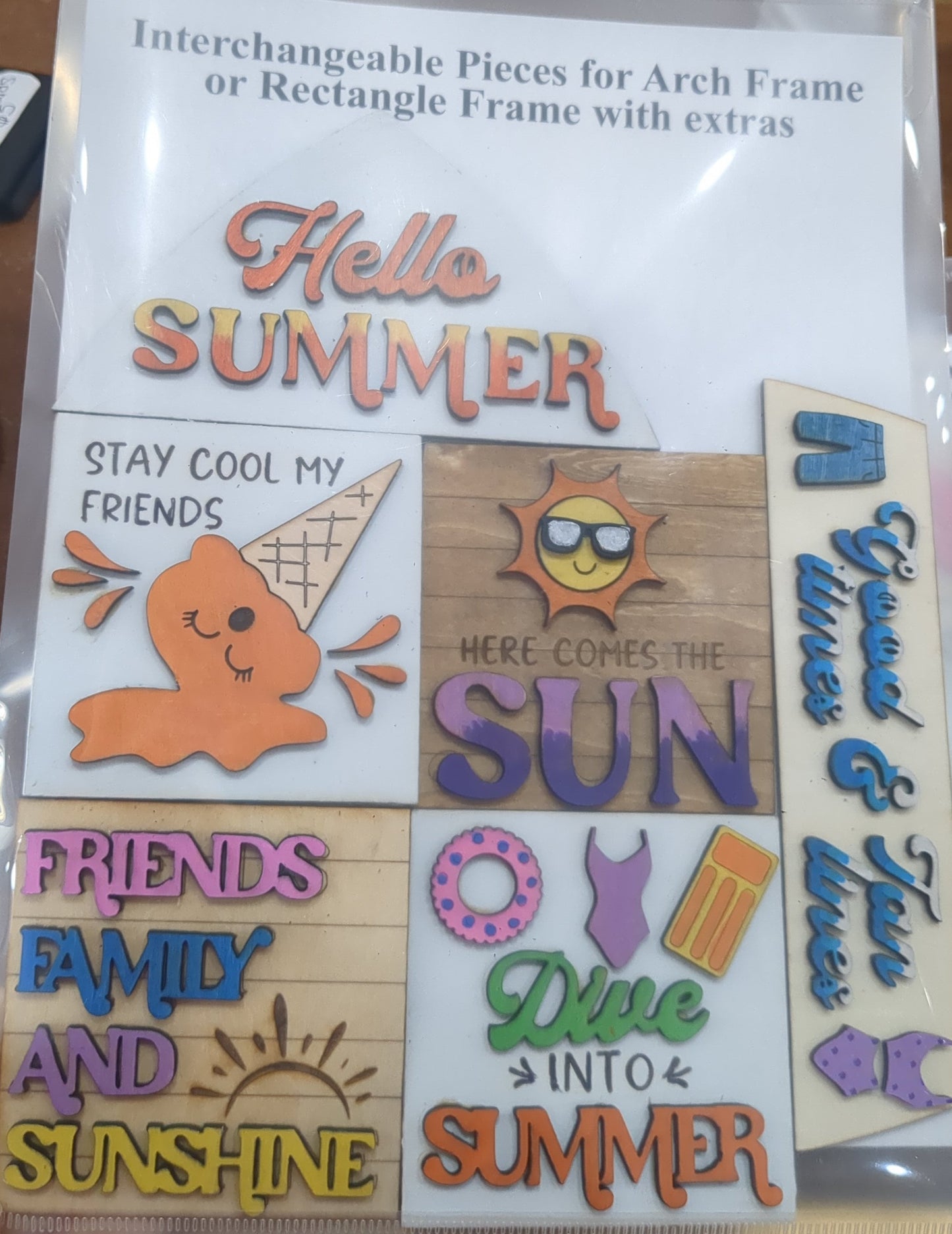 Summer June Insert Kit for Interchangeable Frame Can Fit Arch, Rectangle, or Square Frame FRAMES SOLD SEPARATELY