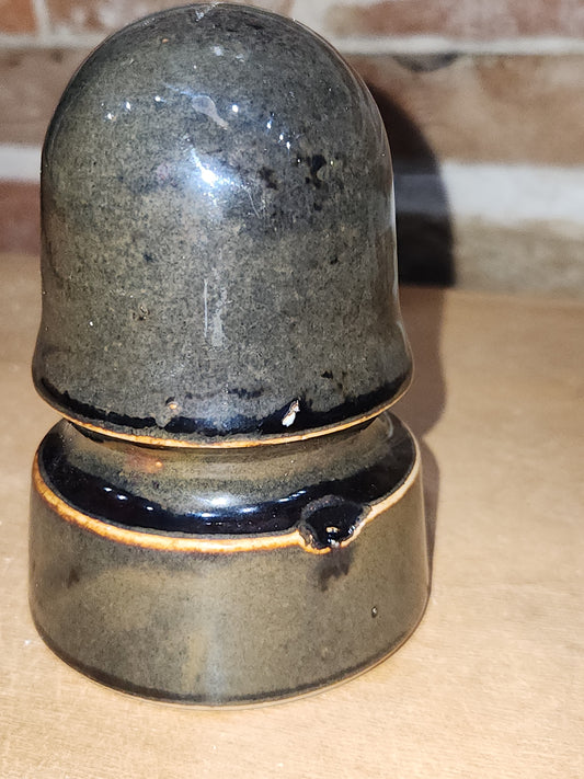 Vintage Unique Green Brown Glaze Beehive Porcelain ins10