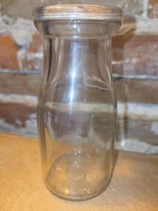 Vintage Milk Bottle Half Pint Clear Glass vmb57