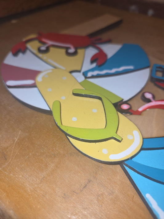 Beach Crab Summer Insert for Interchangeable Pot Spilling Door Sign *Sign Sold Seperately* dpi2