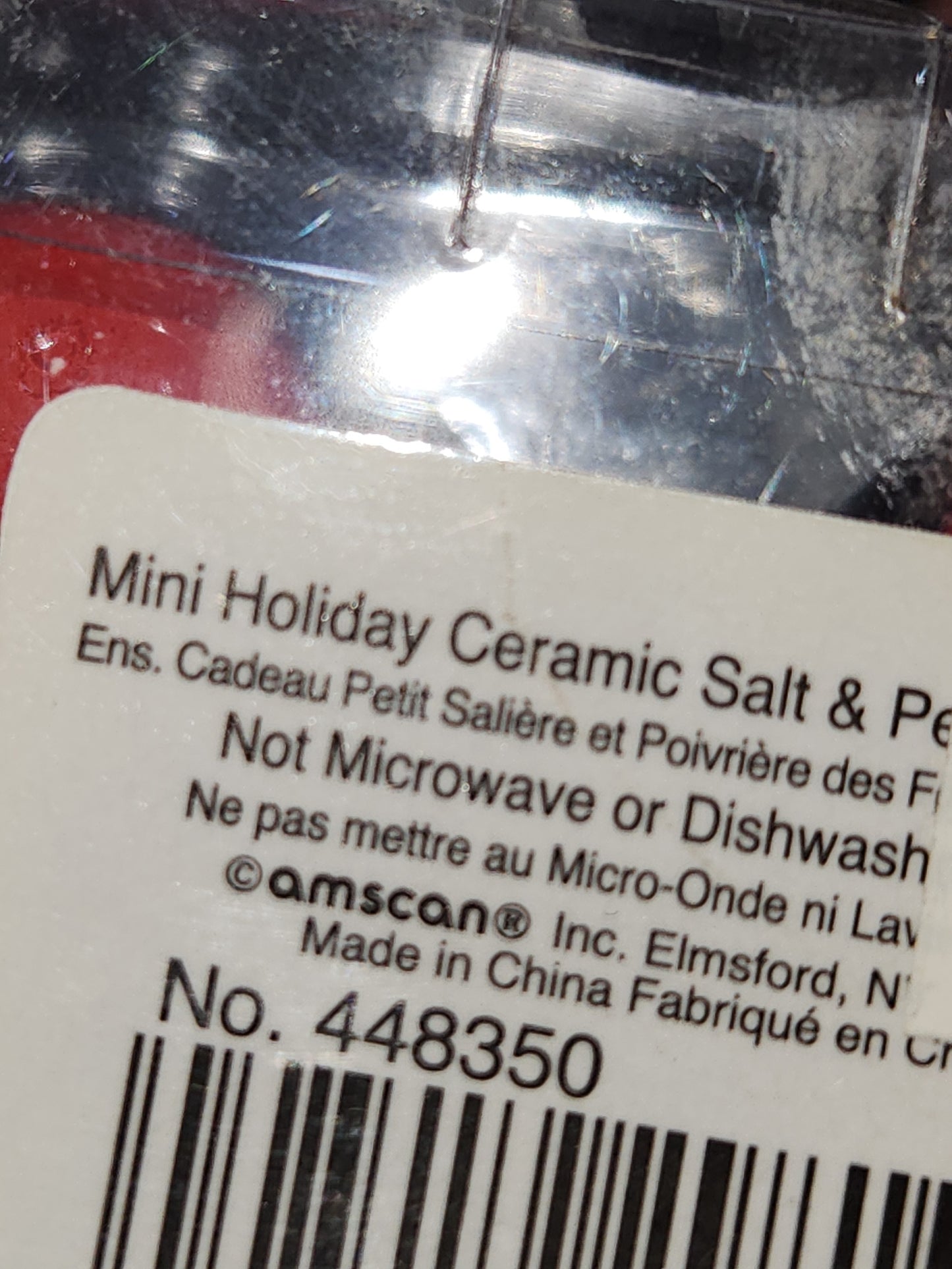 Mini Red Mitten Salt Pepper Shaker Set Amscan Ceramic Christmas Table Setting sps8