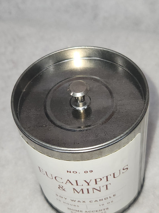 Home Accents Soy Wax Candle 10 oz Eucalyptus & Mint emc